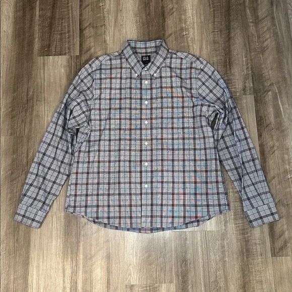 Jos. A. Bank Traveller Checkered Plaid Slim Fit Long Sleeve Button Down - XL - Picture 2 of 6